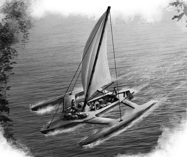 Ein Trimaran aus Makshapuram